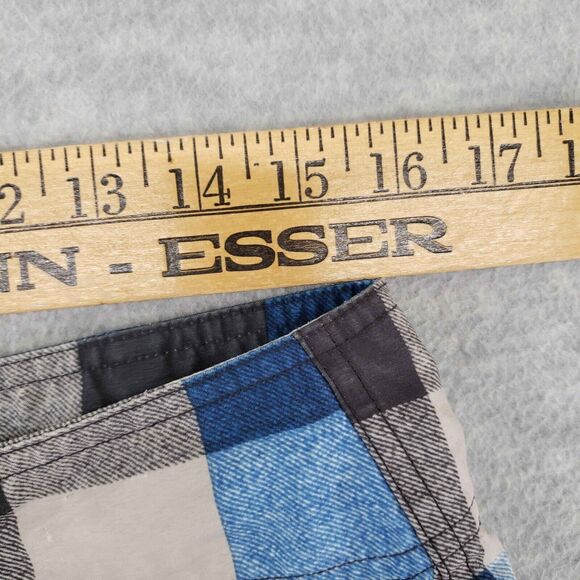 Vans Off The Wall Board Shorts Mens 32 Blue Plaid Skater 00s y2k‎ Surf Cargo - Picture 7 of 8